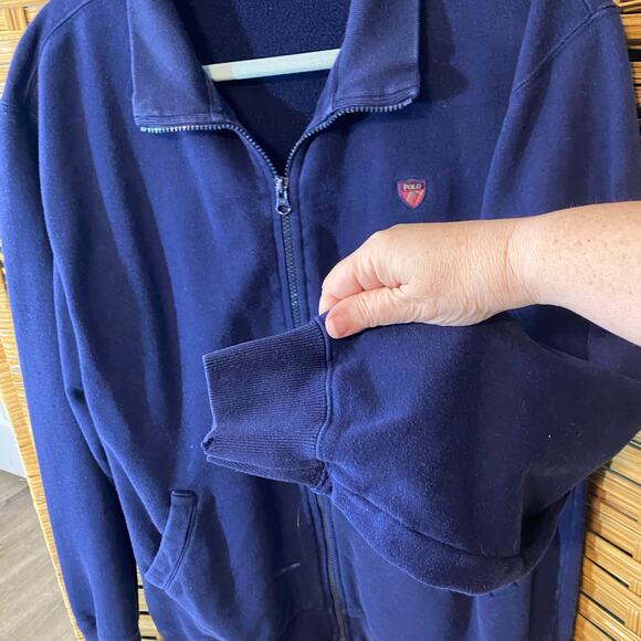 Vintage Polo Sport Ralph Lauren Zip Jacket Navy Blue USA Made Men’s Large - Picture 5 of 8